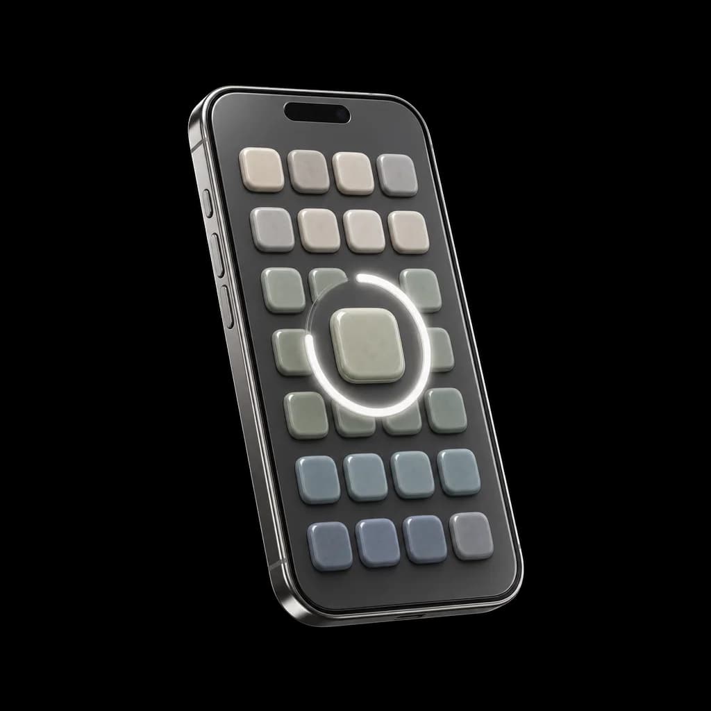 A phone with an app installing